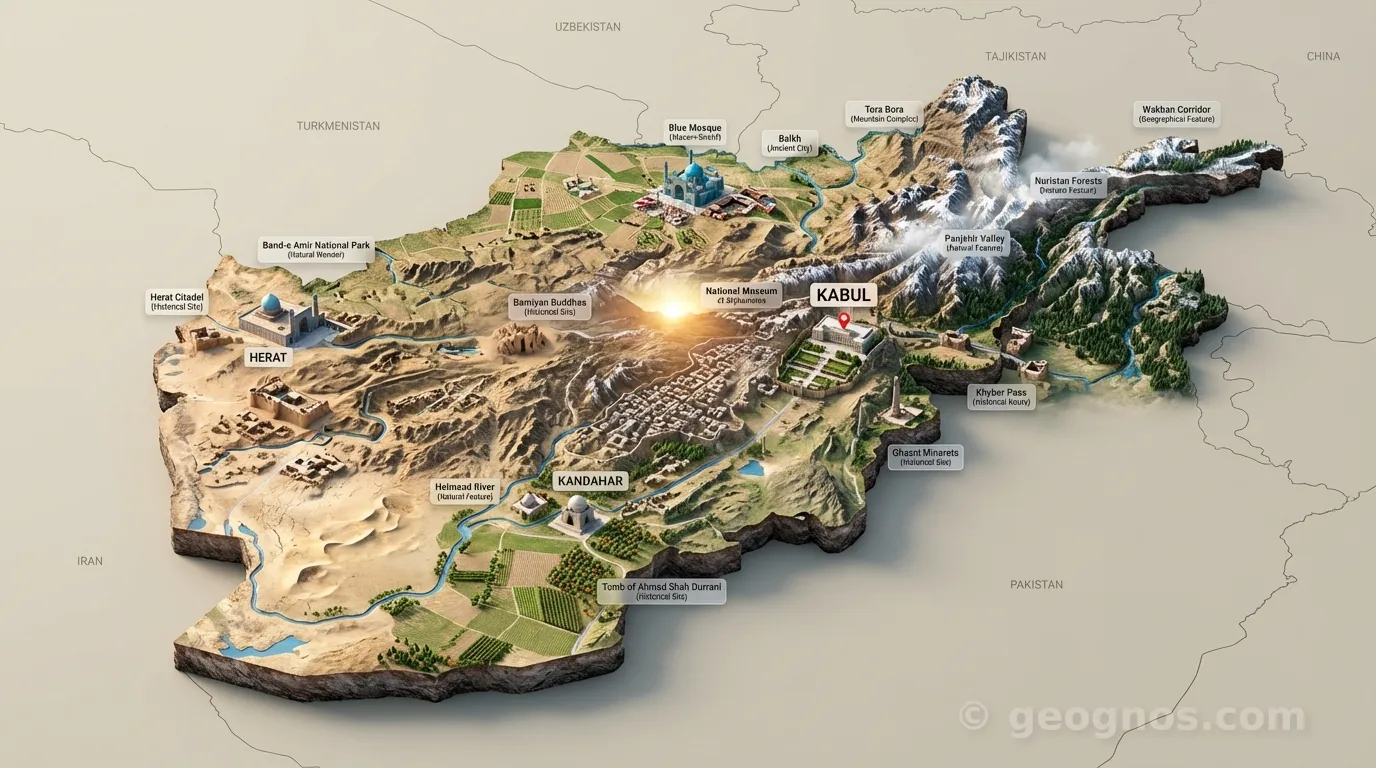 3D map of Afghanistan