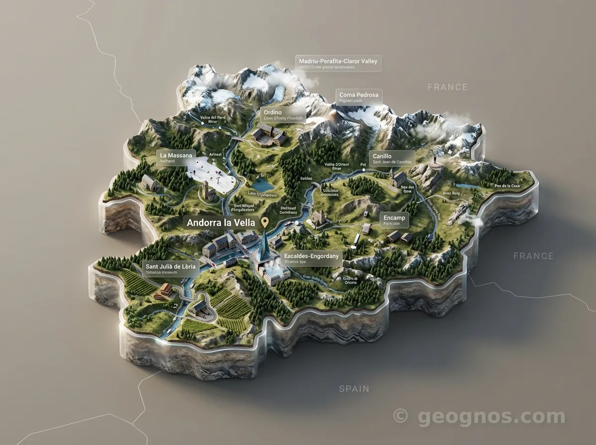 3D map of Andorra