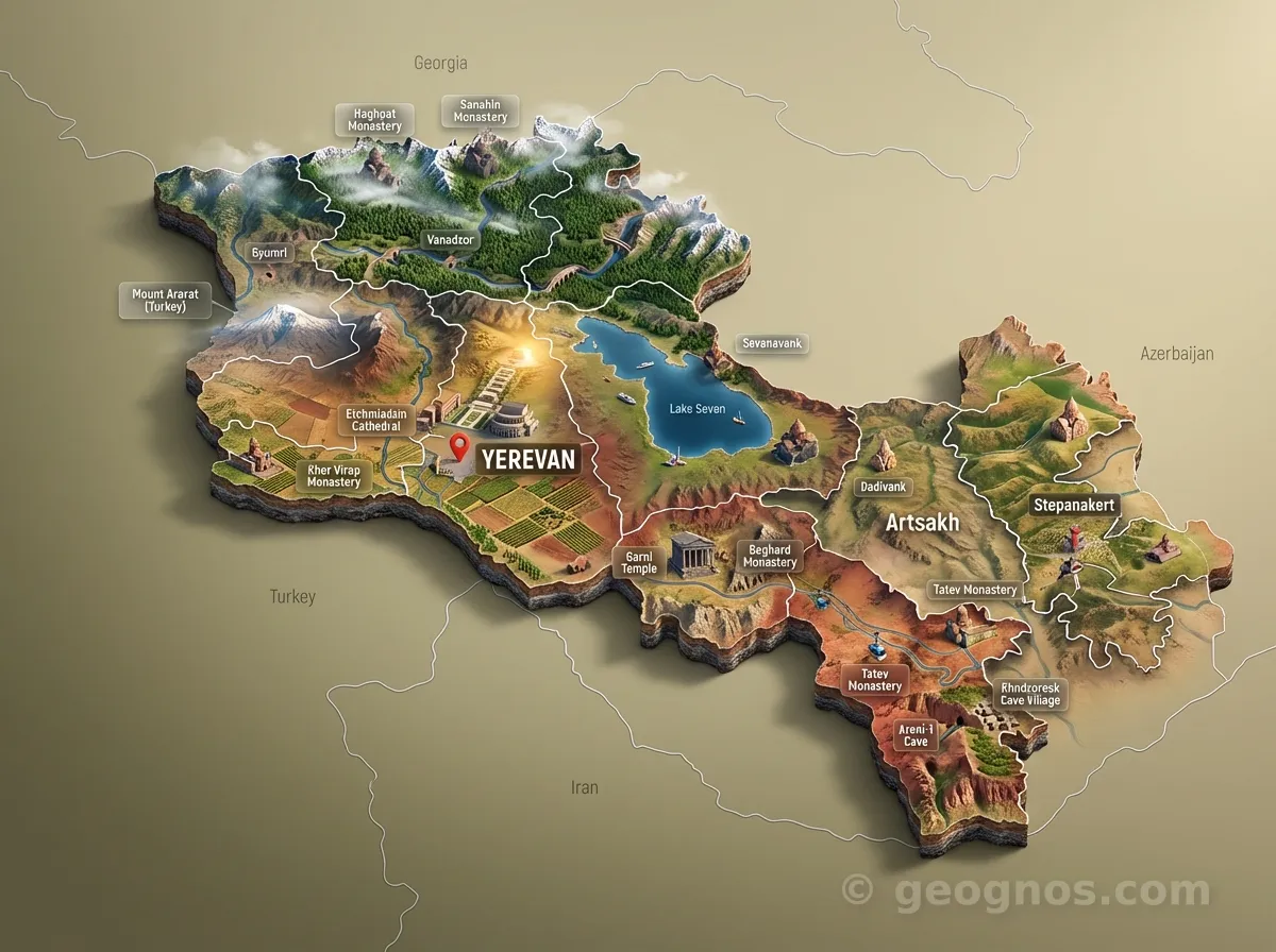 3D map of Armenia