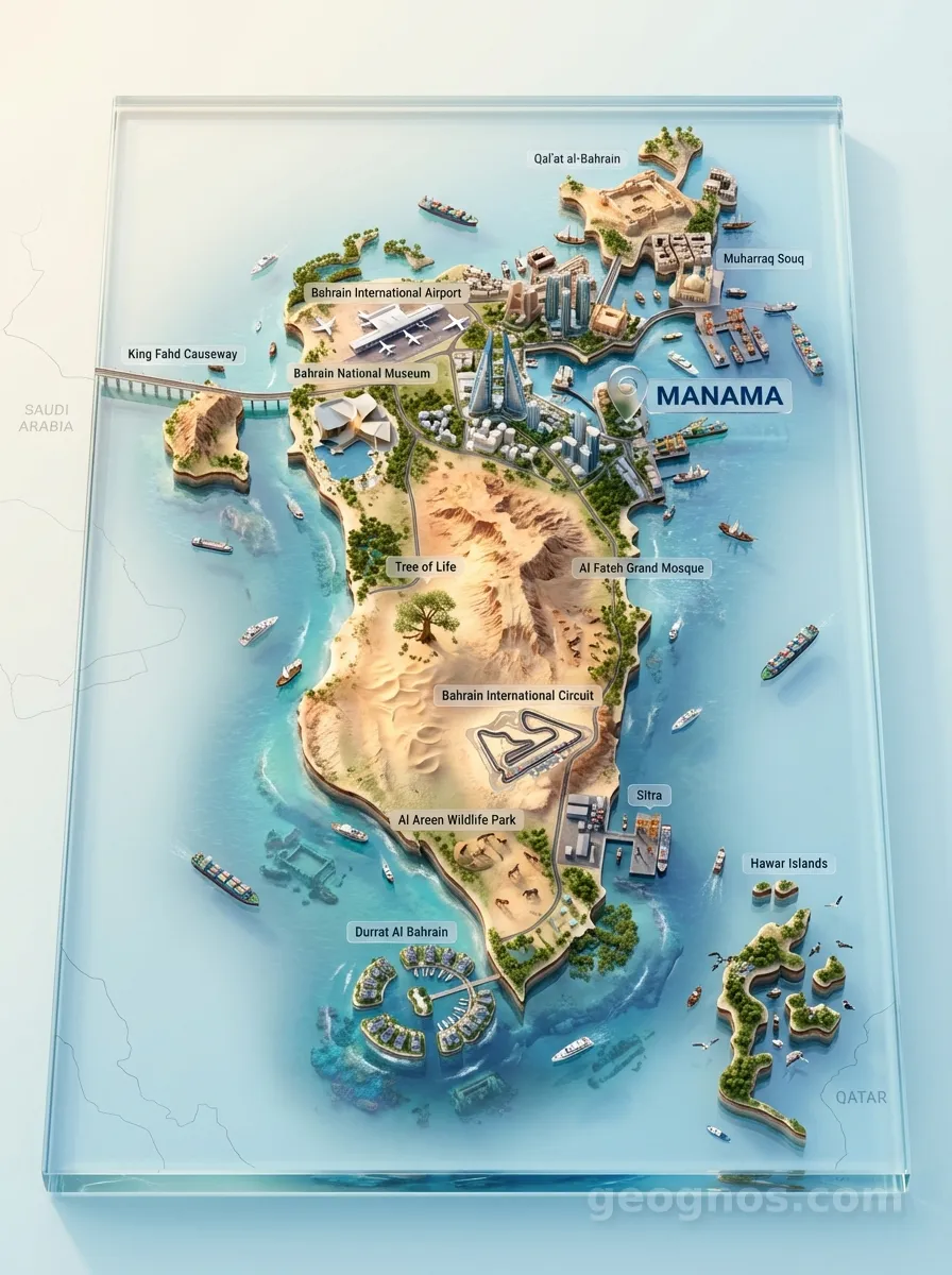 3D Diorama Map of Bahrain