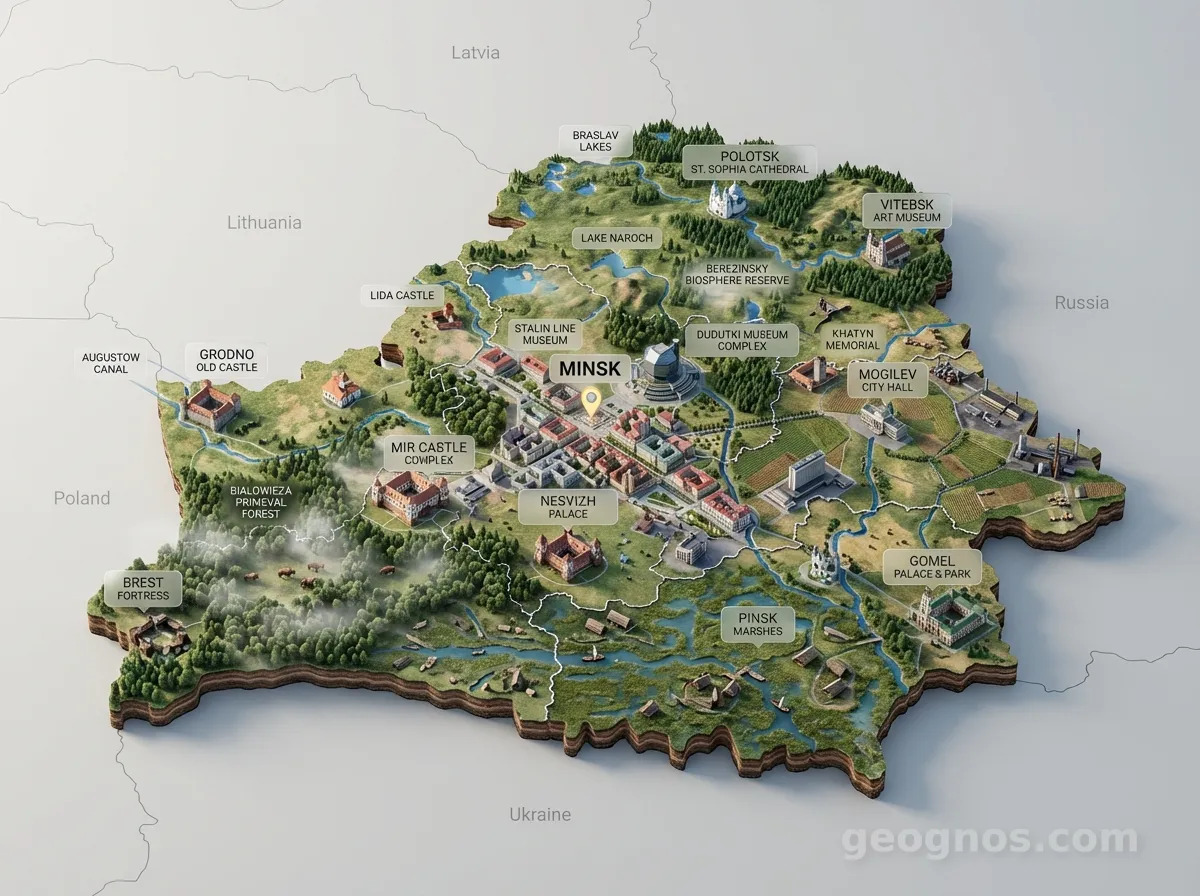 3D Diorama Map of Belarus