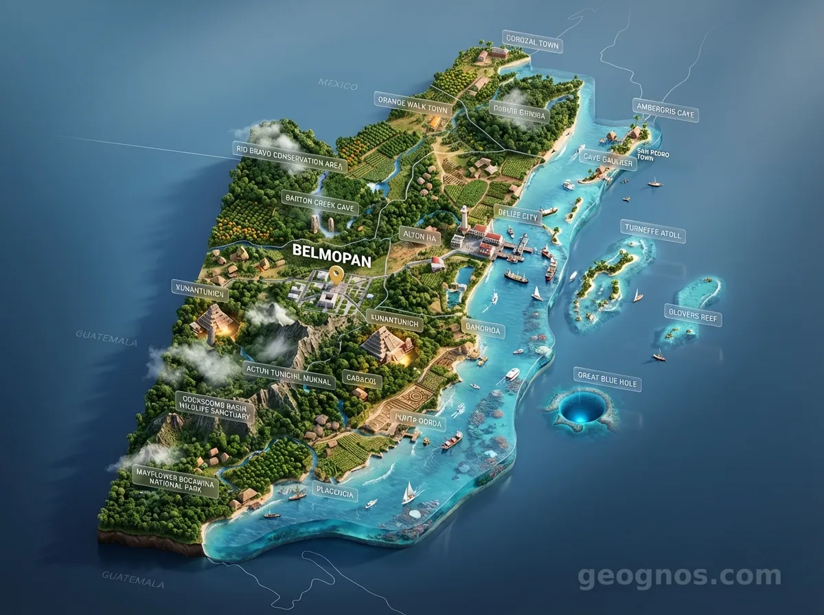 3D Diorama Map of Belize