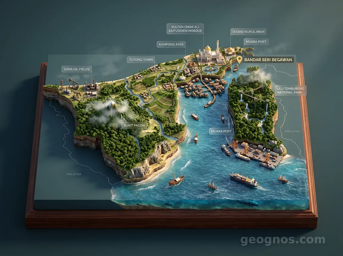 3D Diorama Map of Brunei