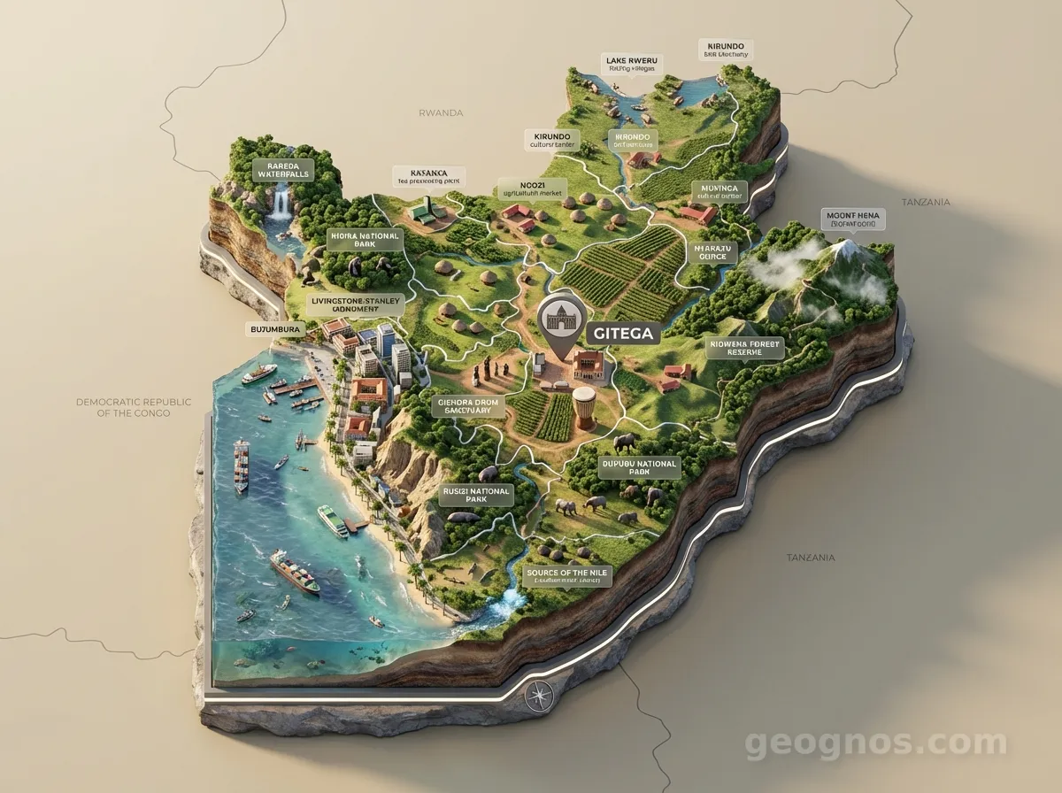 3D Diorama Map of Burundi