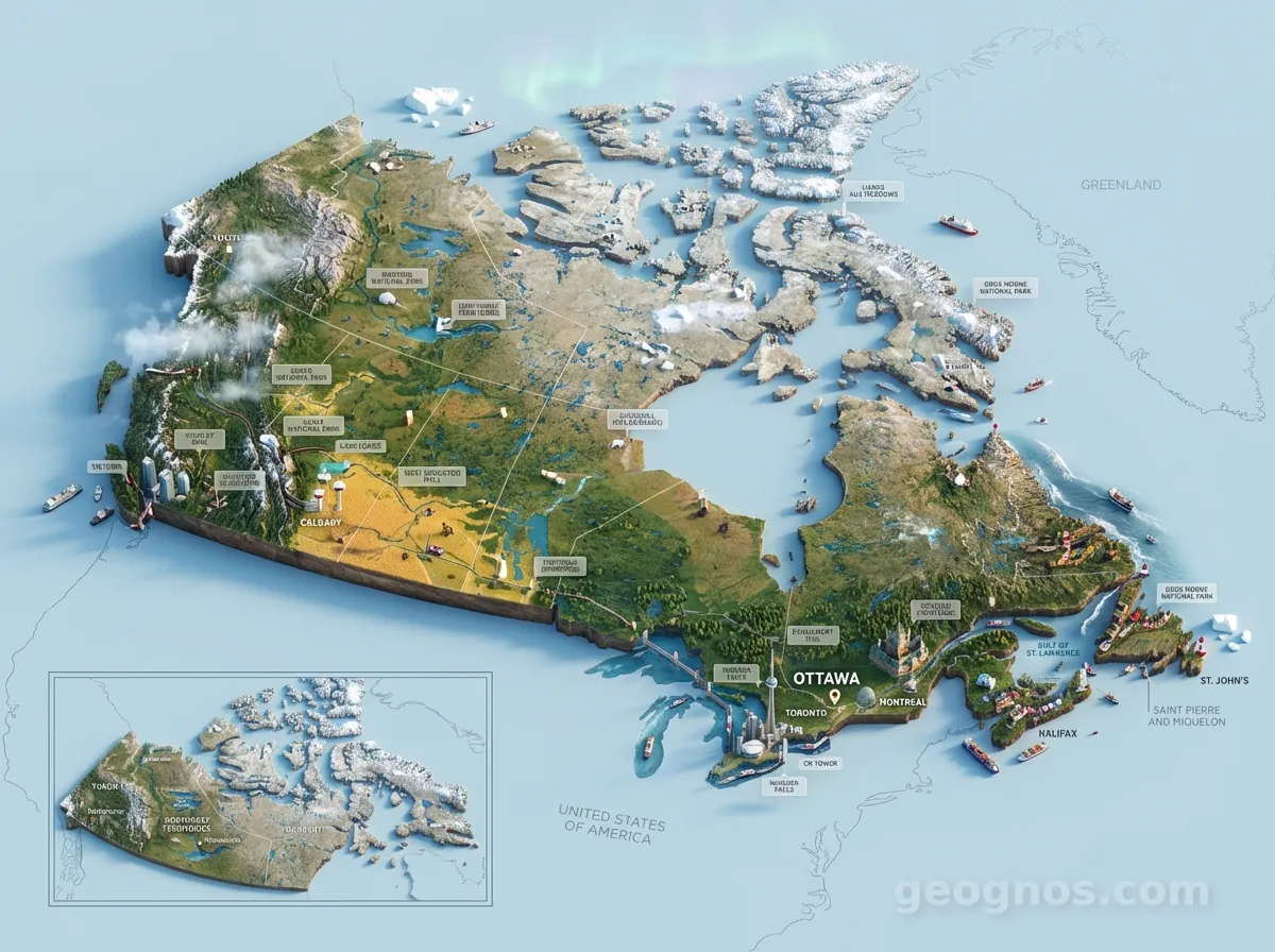 3D Diorama Map of Canada