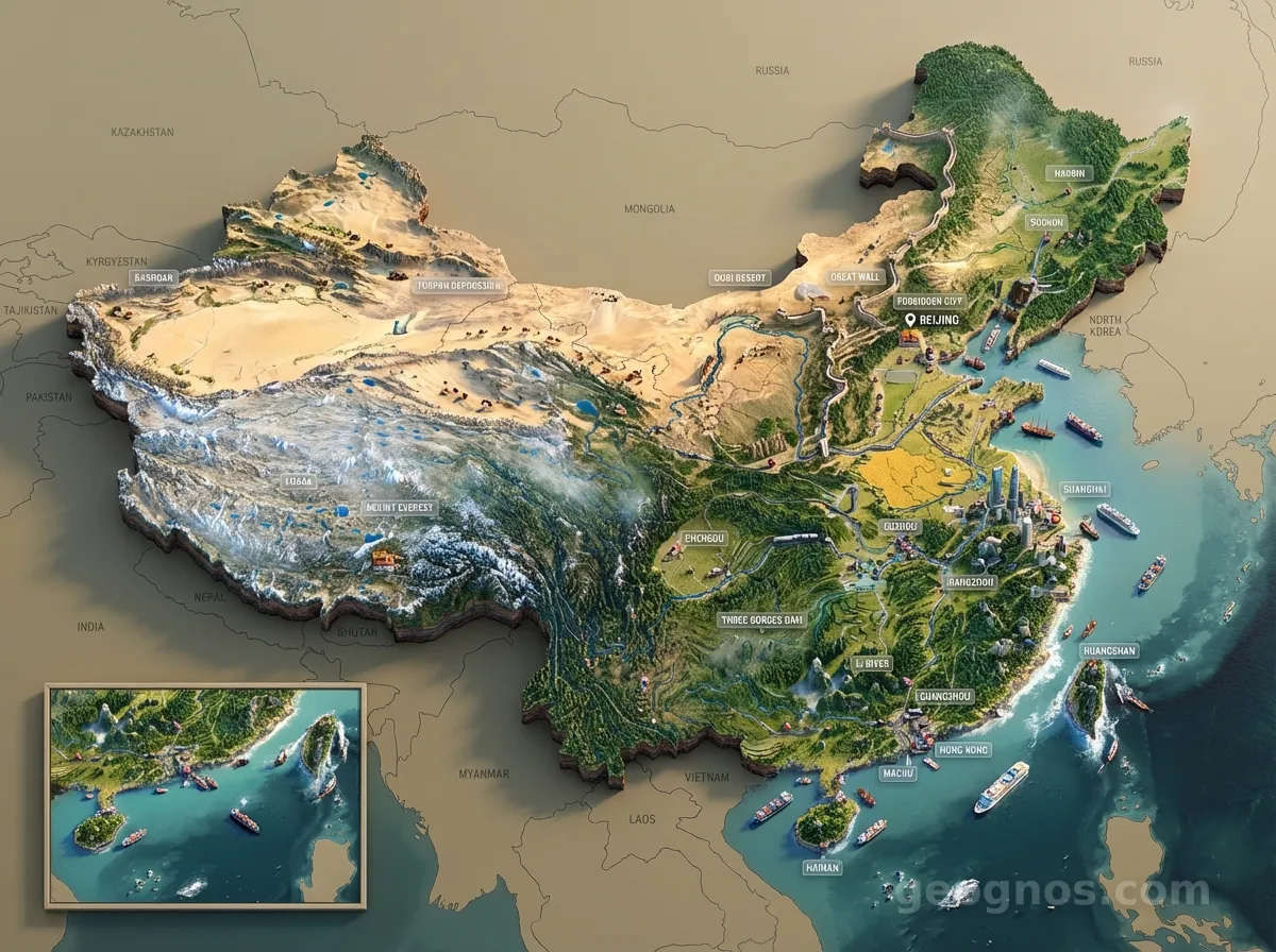 3D Diorama Map of China