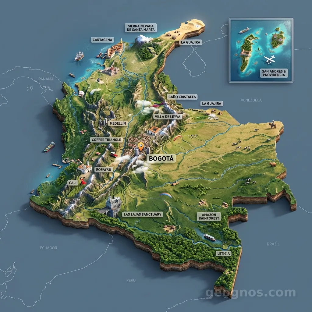 3D Diorama Map of Colombia