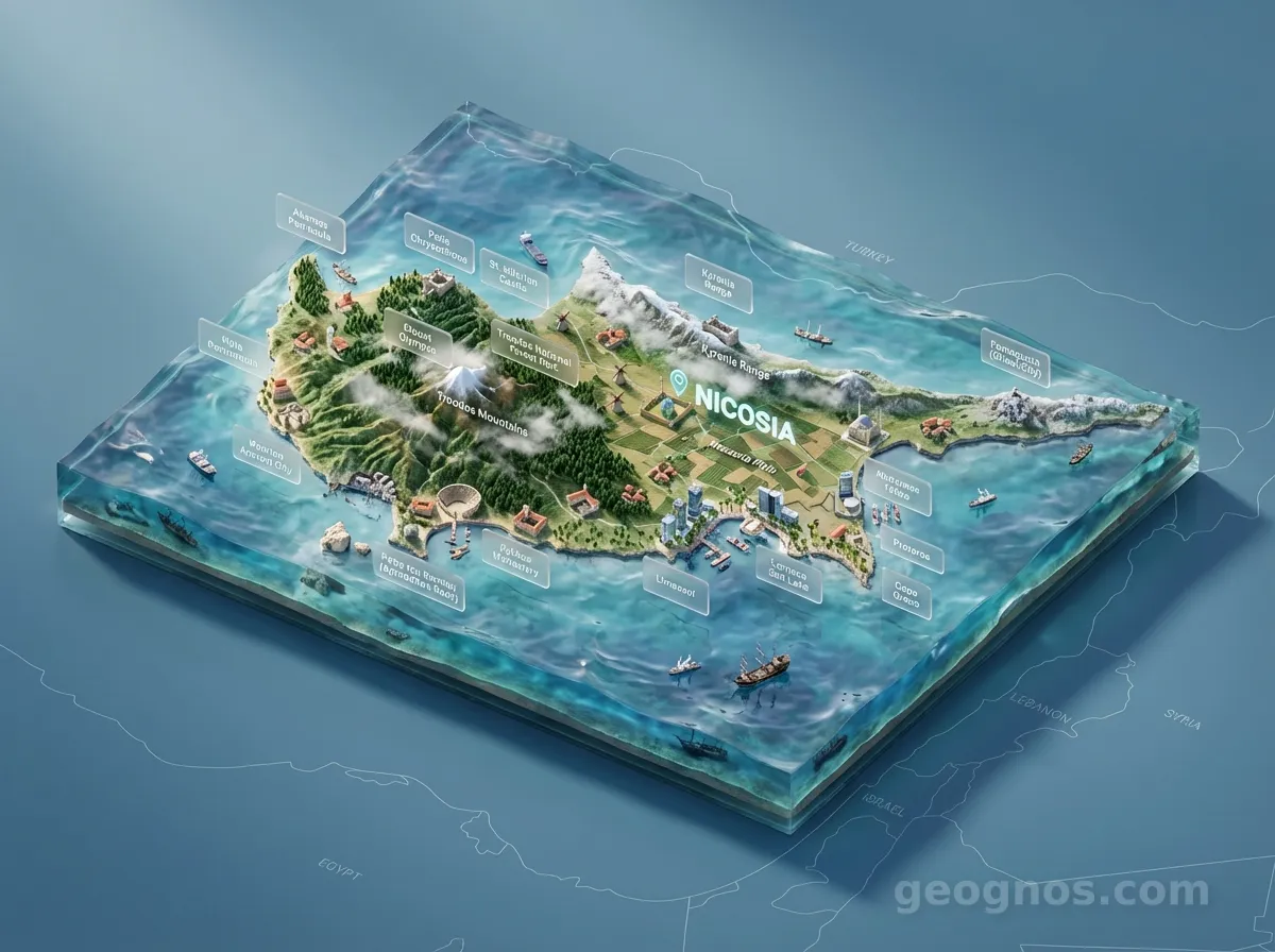 3D Diorama Map of Cyprus