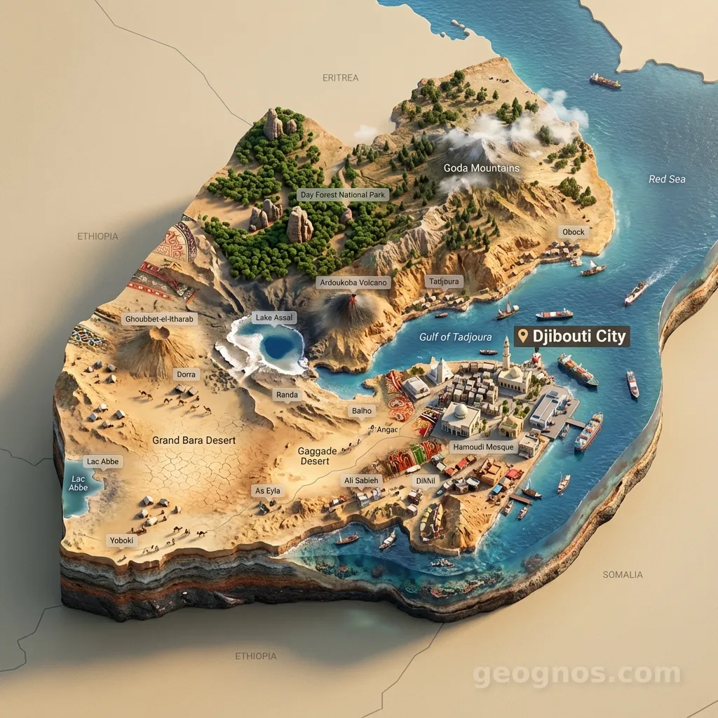 3D Diorama Map of Djibouti