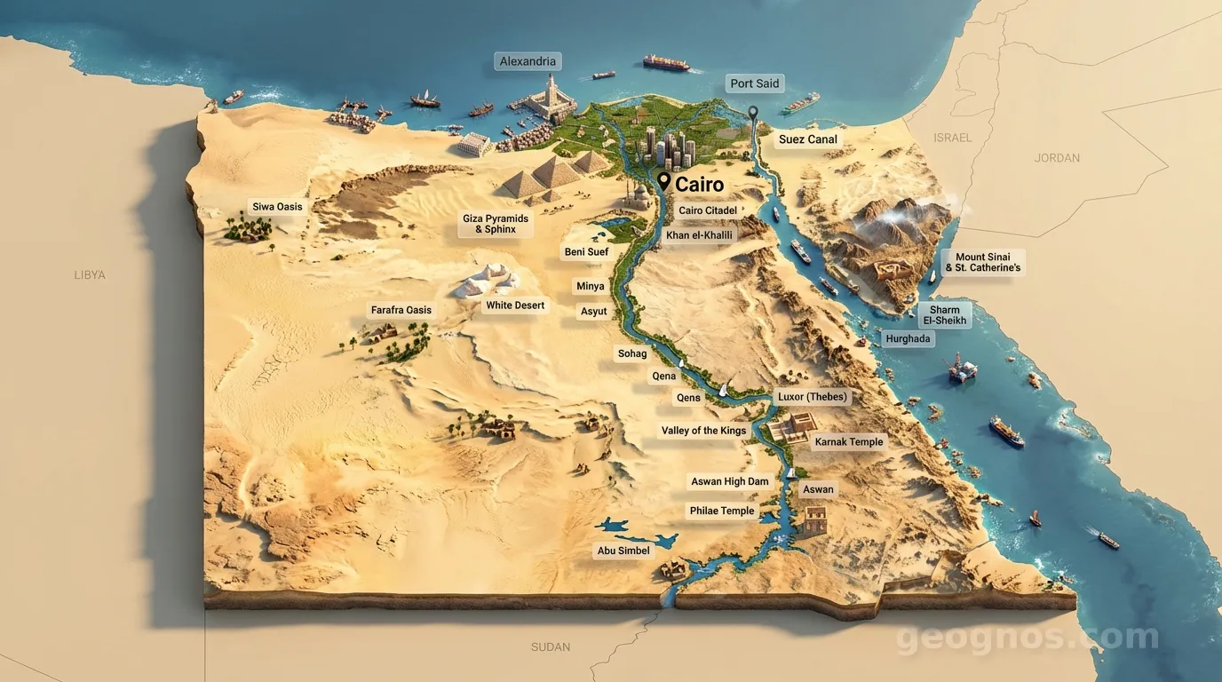 3D Diorama Map of Egypt