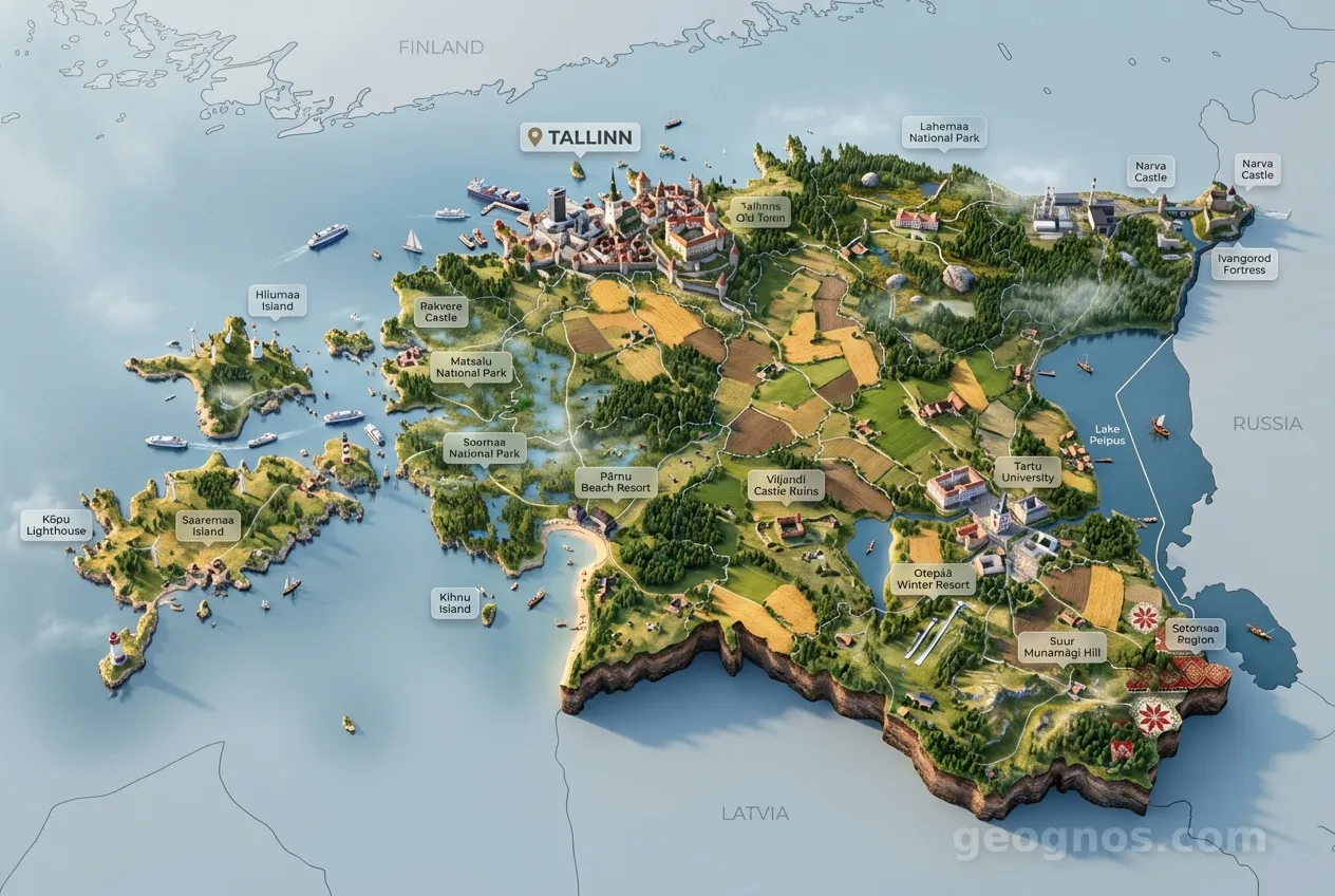 3D Diorama Map of Estonia