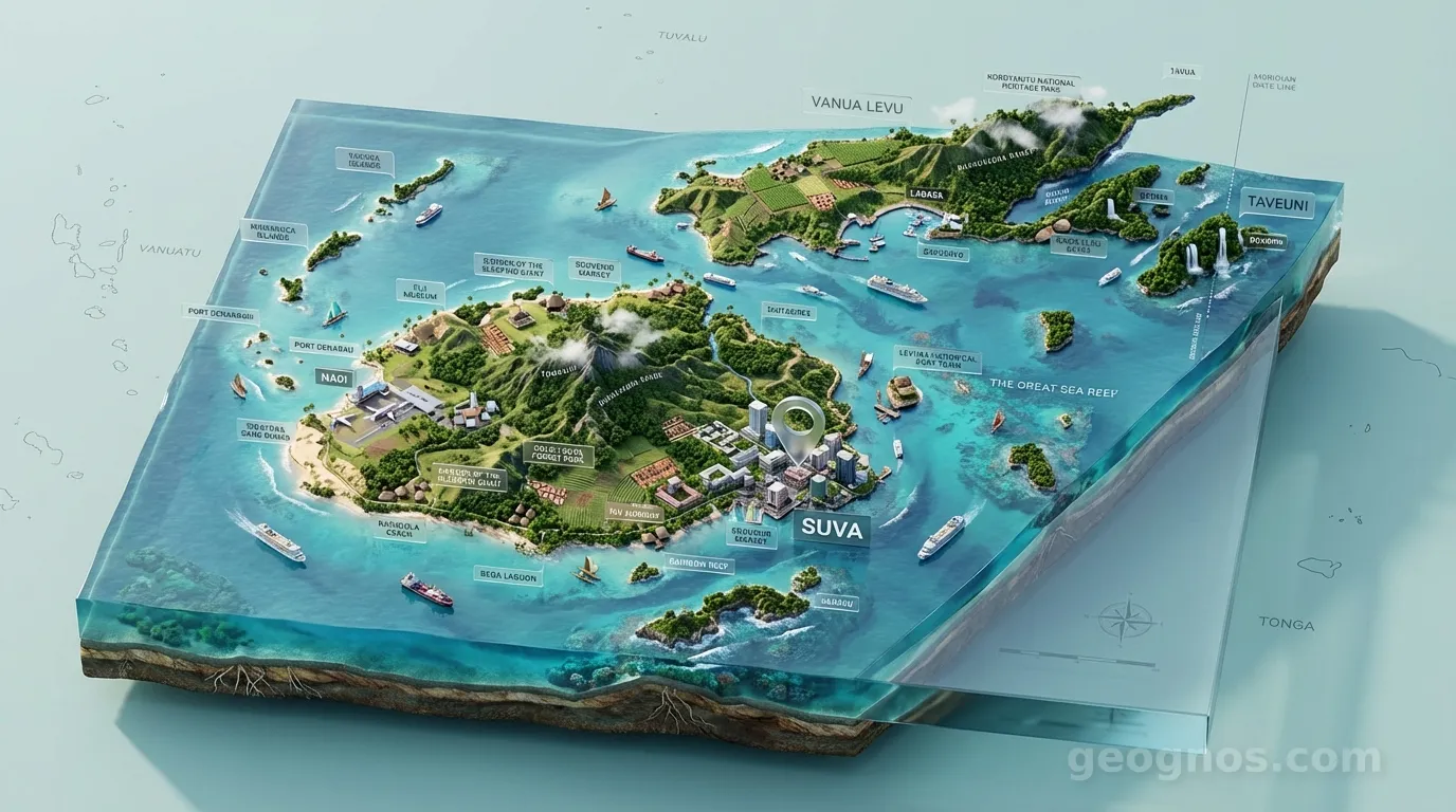 3D Diorama Map of Fiji