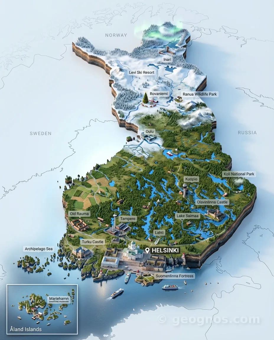 3D Diorama Map of Finland