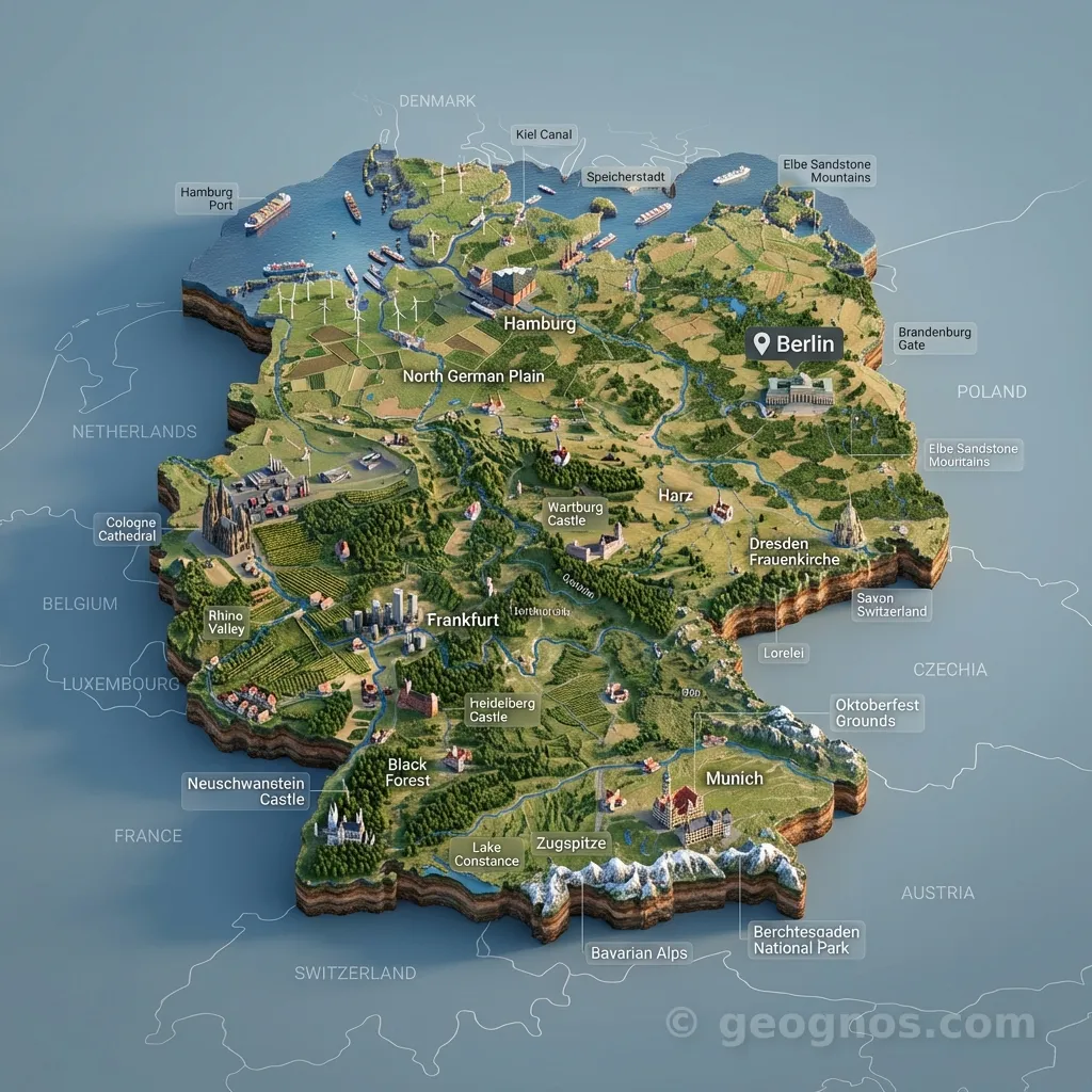 3D Diorama Map of Germany