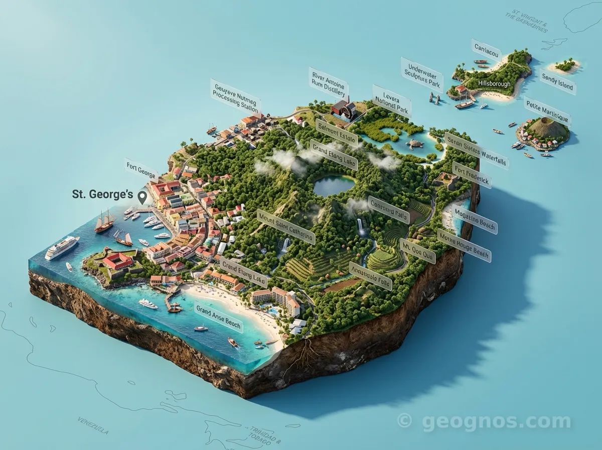 3D Diorama Map of Grenada