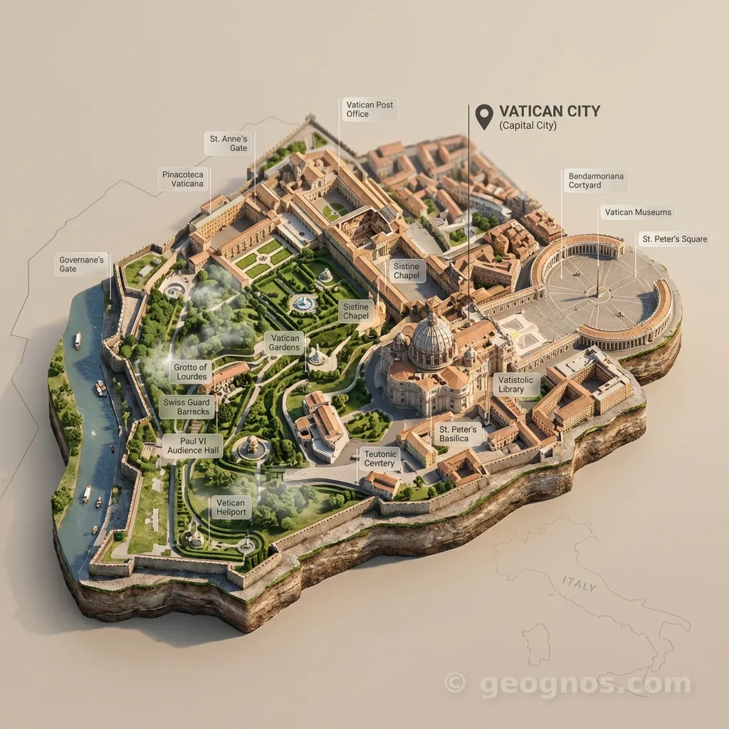 3D Diorama Map of Holy See (Vatican City)