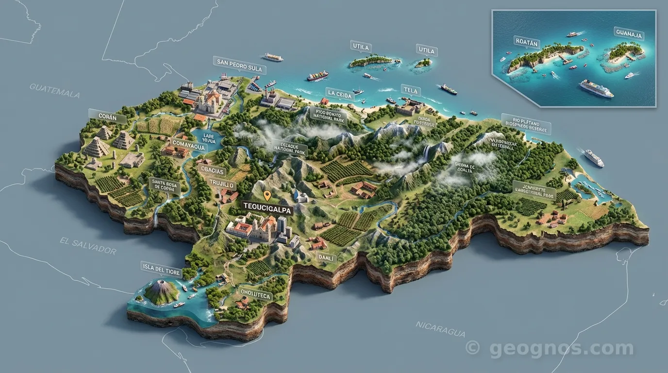 3D Diorama Map of Honduras
