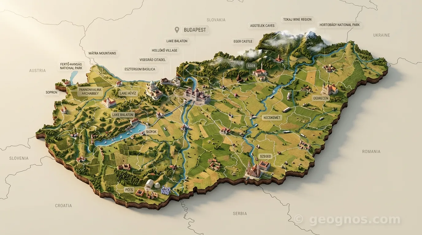 3D Diorama Map of Hungary