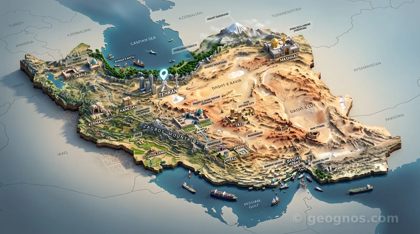 3D Diorama Map of Iran