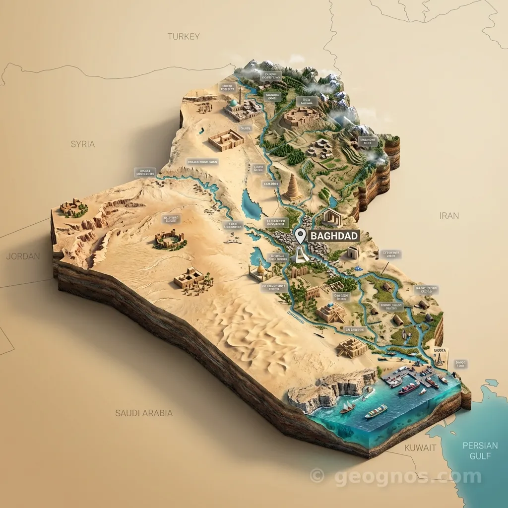 3D Diorama Map of Iraq