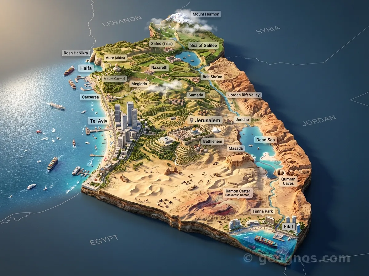 3D Diorama Map of Israel