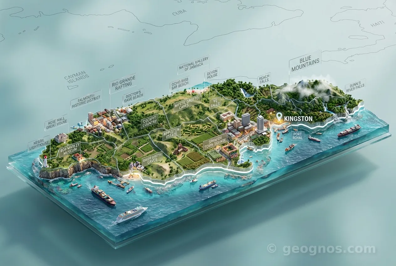 3D Diorama Map of Jamaica