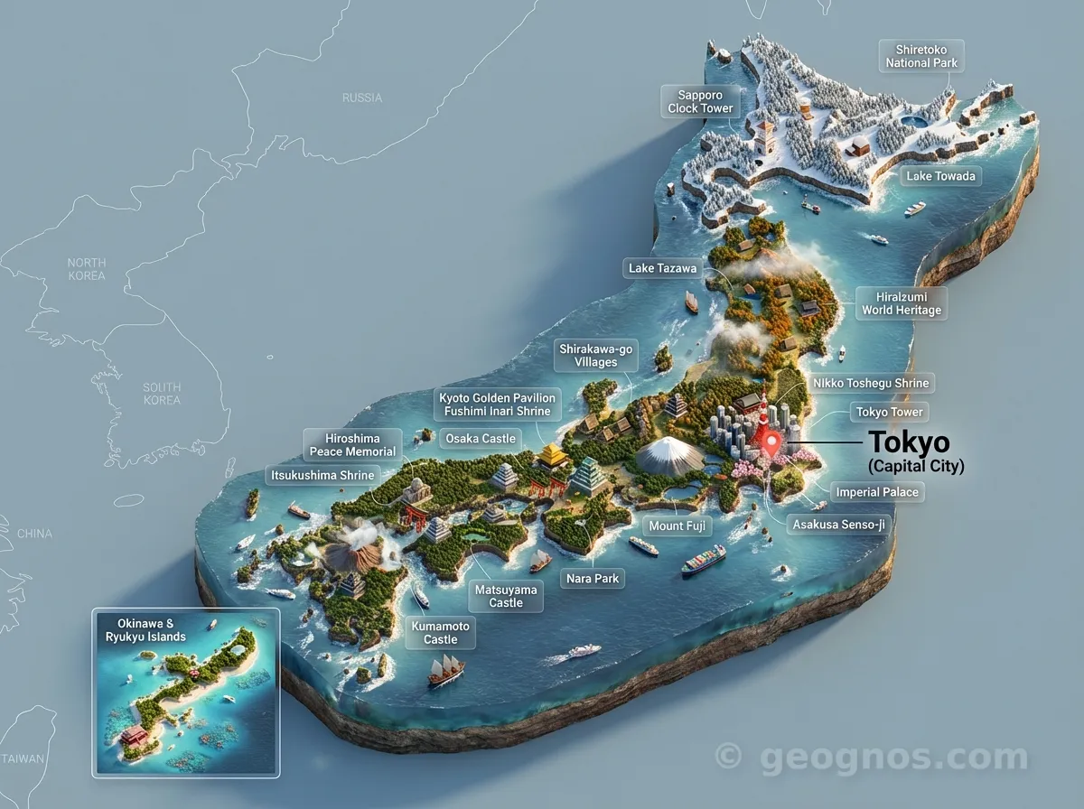 3D Diorama Map of Japan
