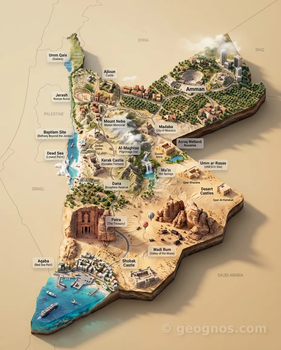 3D Diorama Map of Jordan