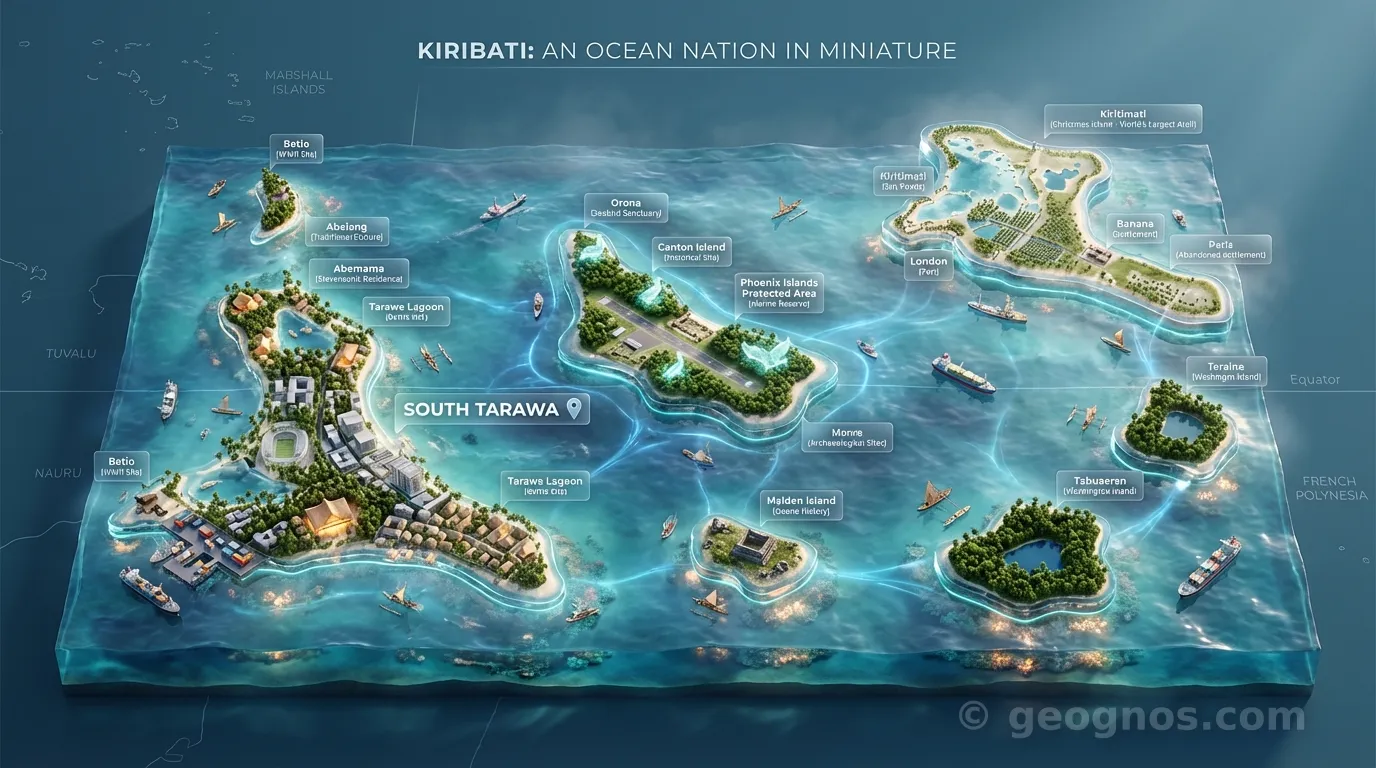 3D Diorama Map of Kiribati