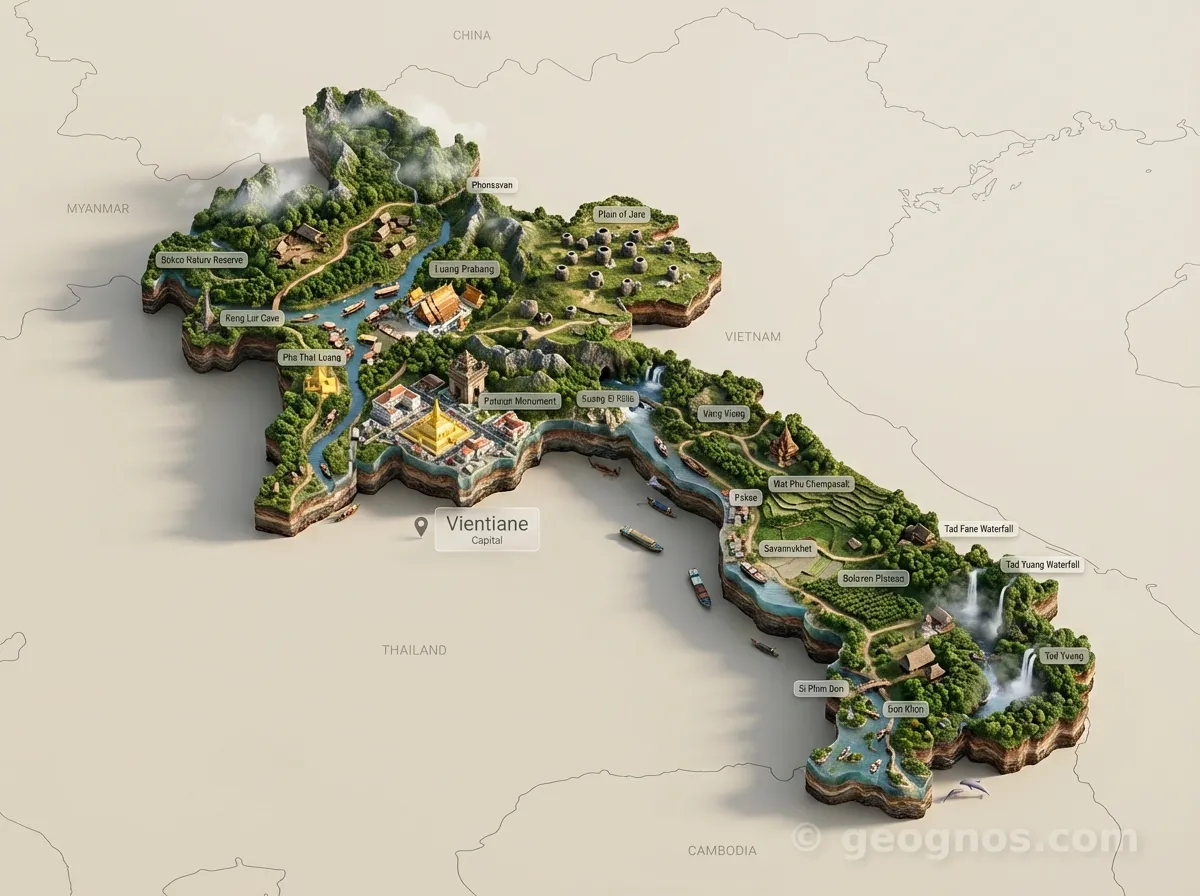 3D Diorama Map of Laos