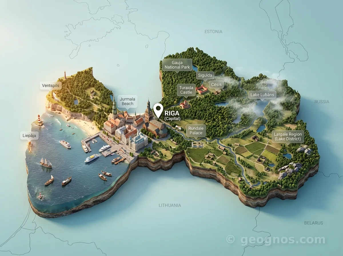 3D Diorama Map of Latvia