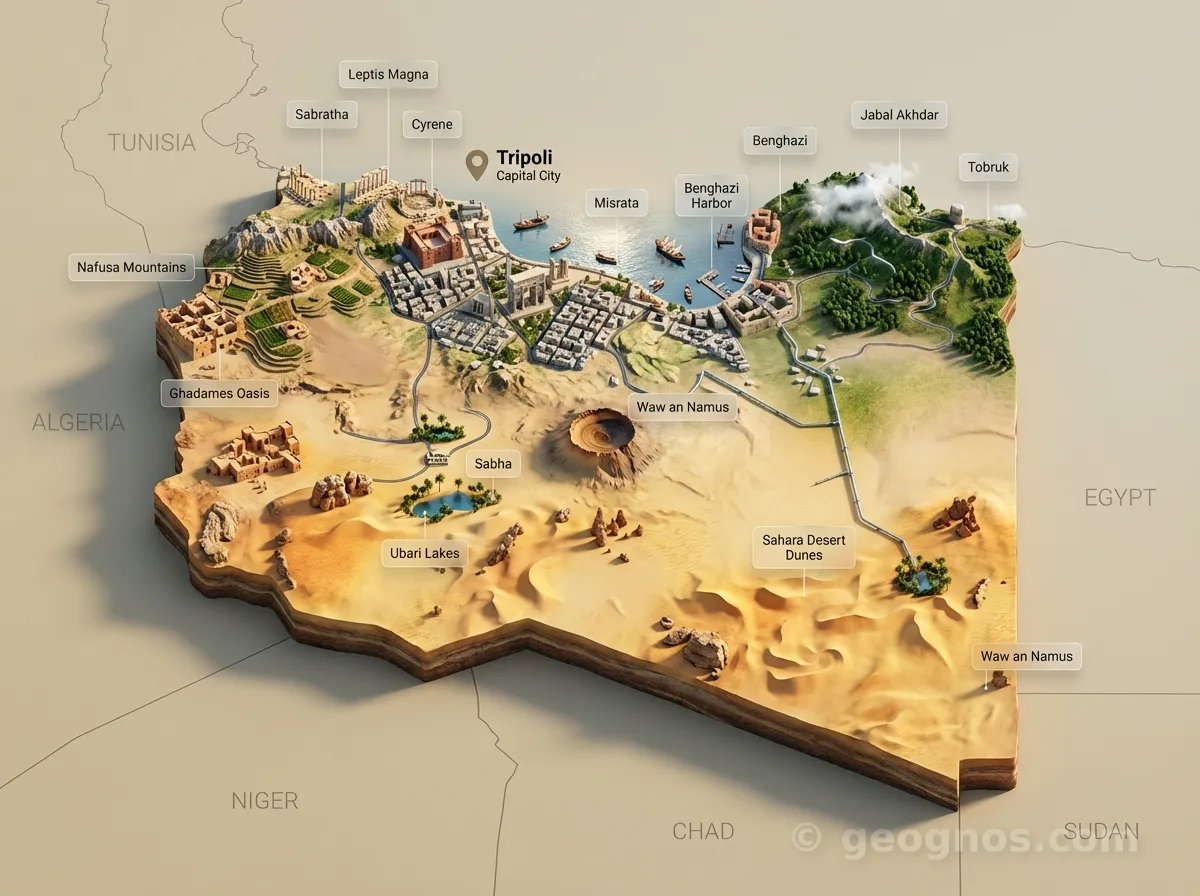 3D Diorama Map of Libya