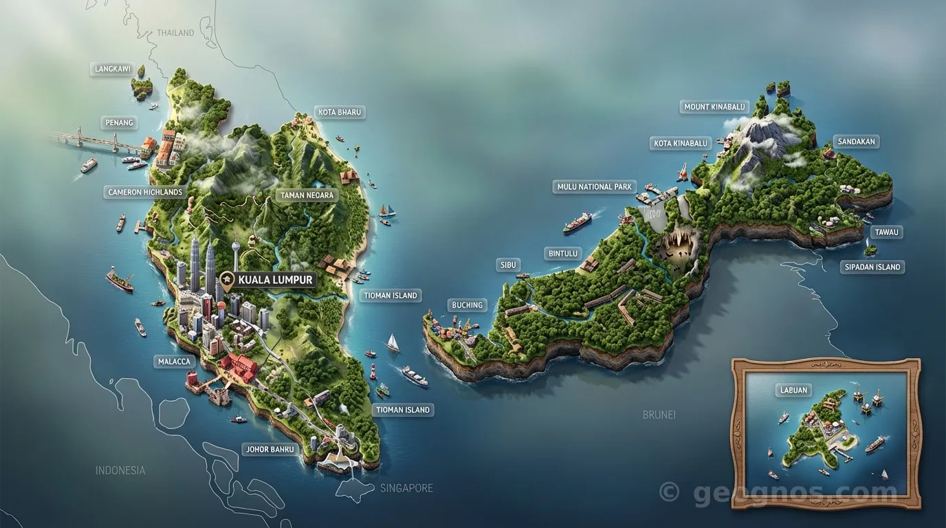 3D Diorama Map of Malaysia