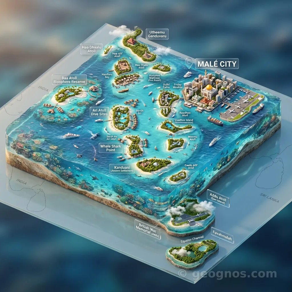 3D Diorama Map of Maldives