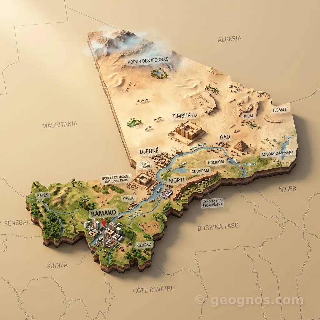 3D Diorama Map of Mali