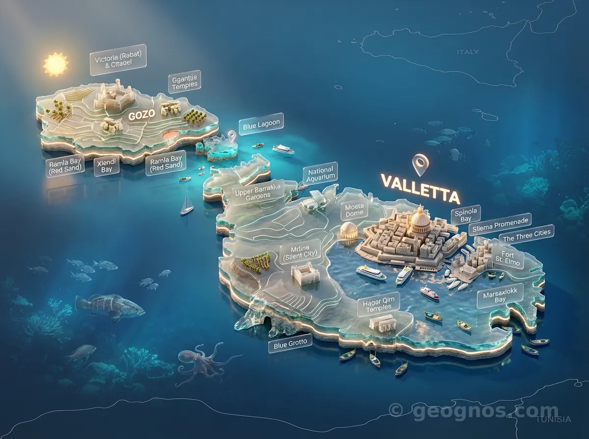 3D Diorama Map of Malta