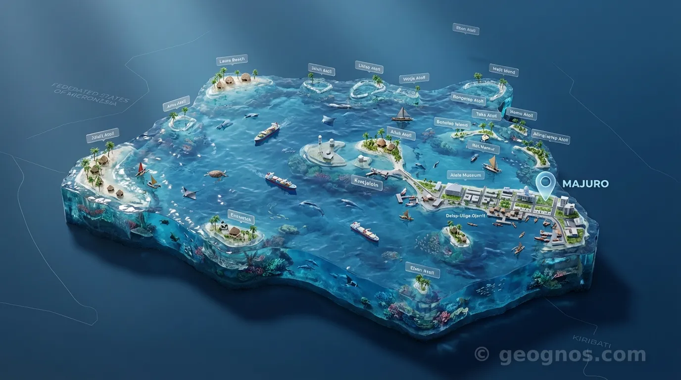 3D Diorama Map of Marshall Islands