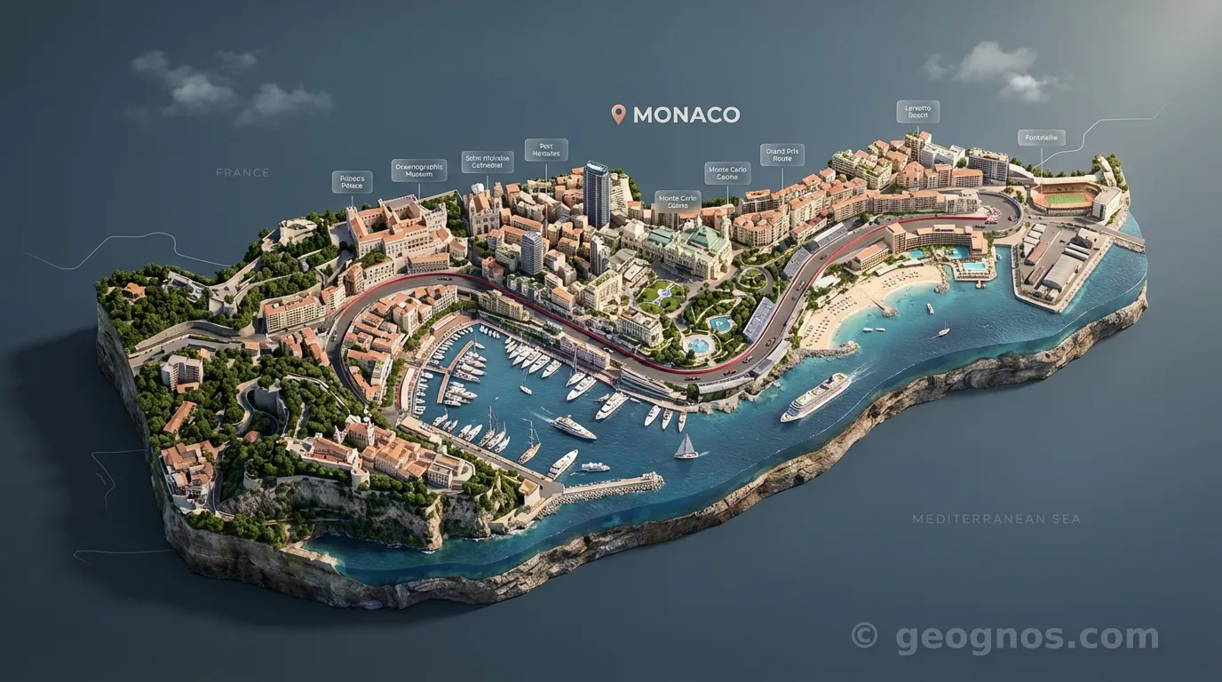 3D Diorama Map of Monaco