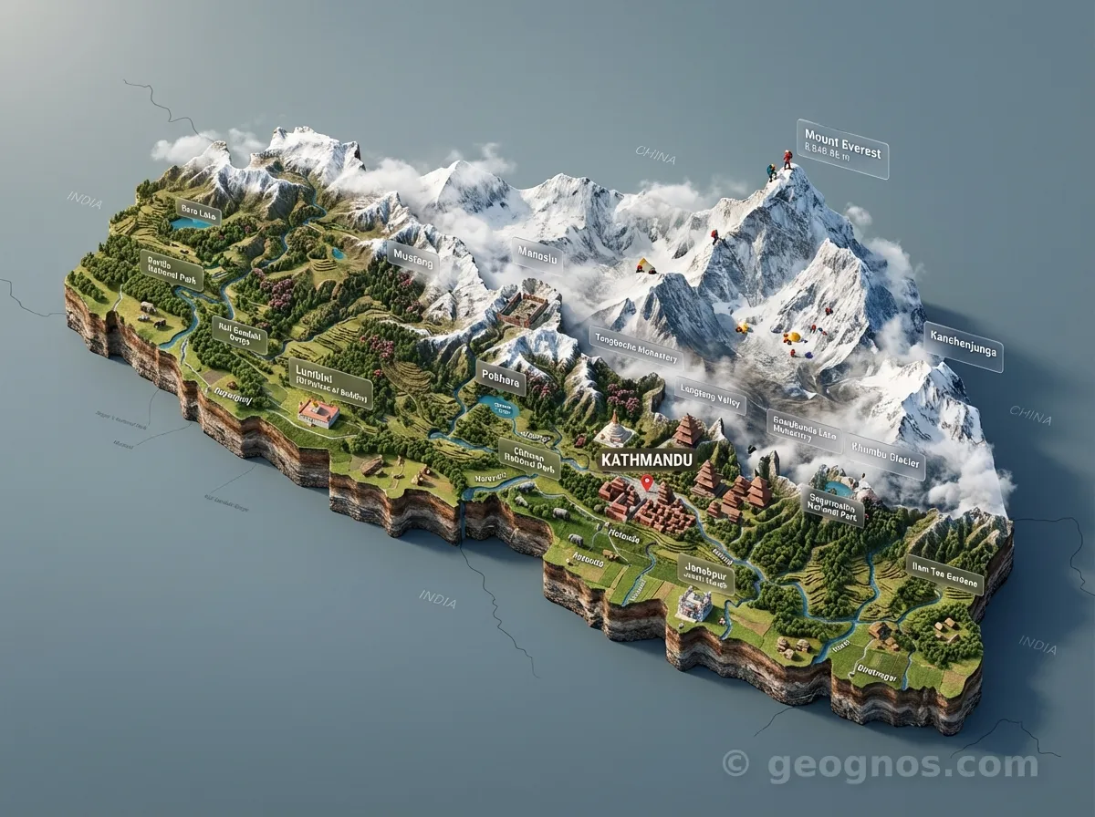 3D Diorama Map of Nepal