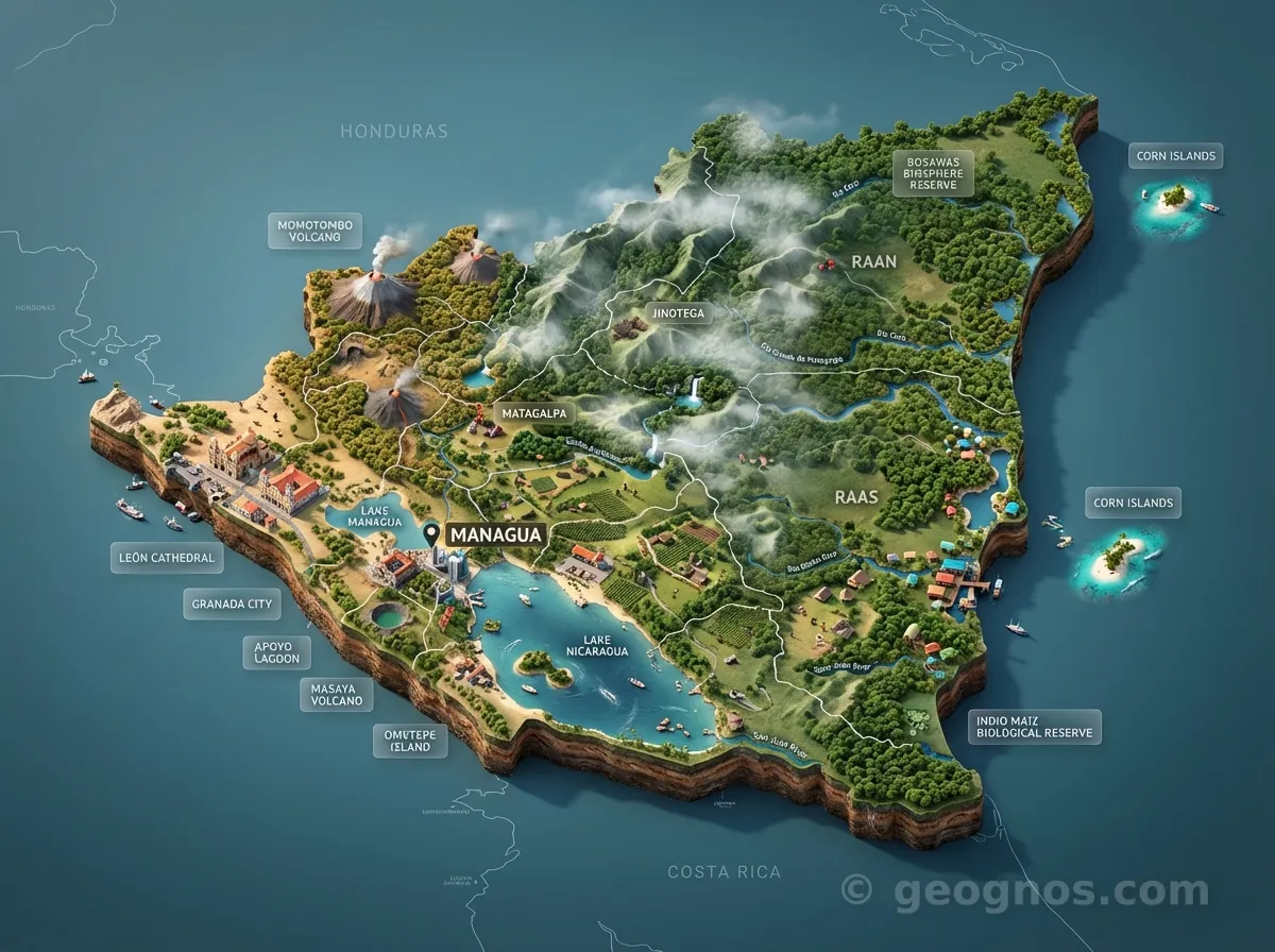 3D Diorama Map of Nicaragua