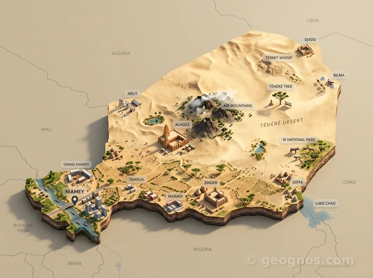 3D Diorama Map of Niger