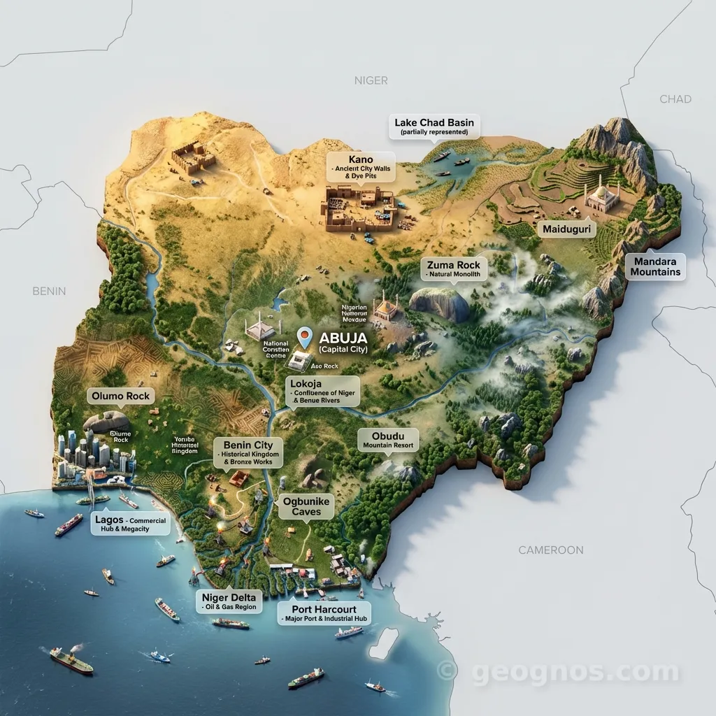3D Diorama Map of Nigeria