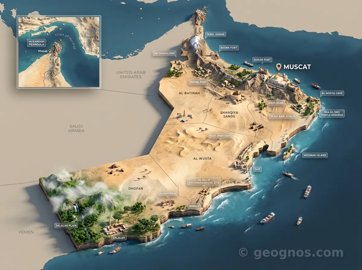 3D Diorama Map of Oman