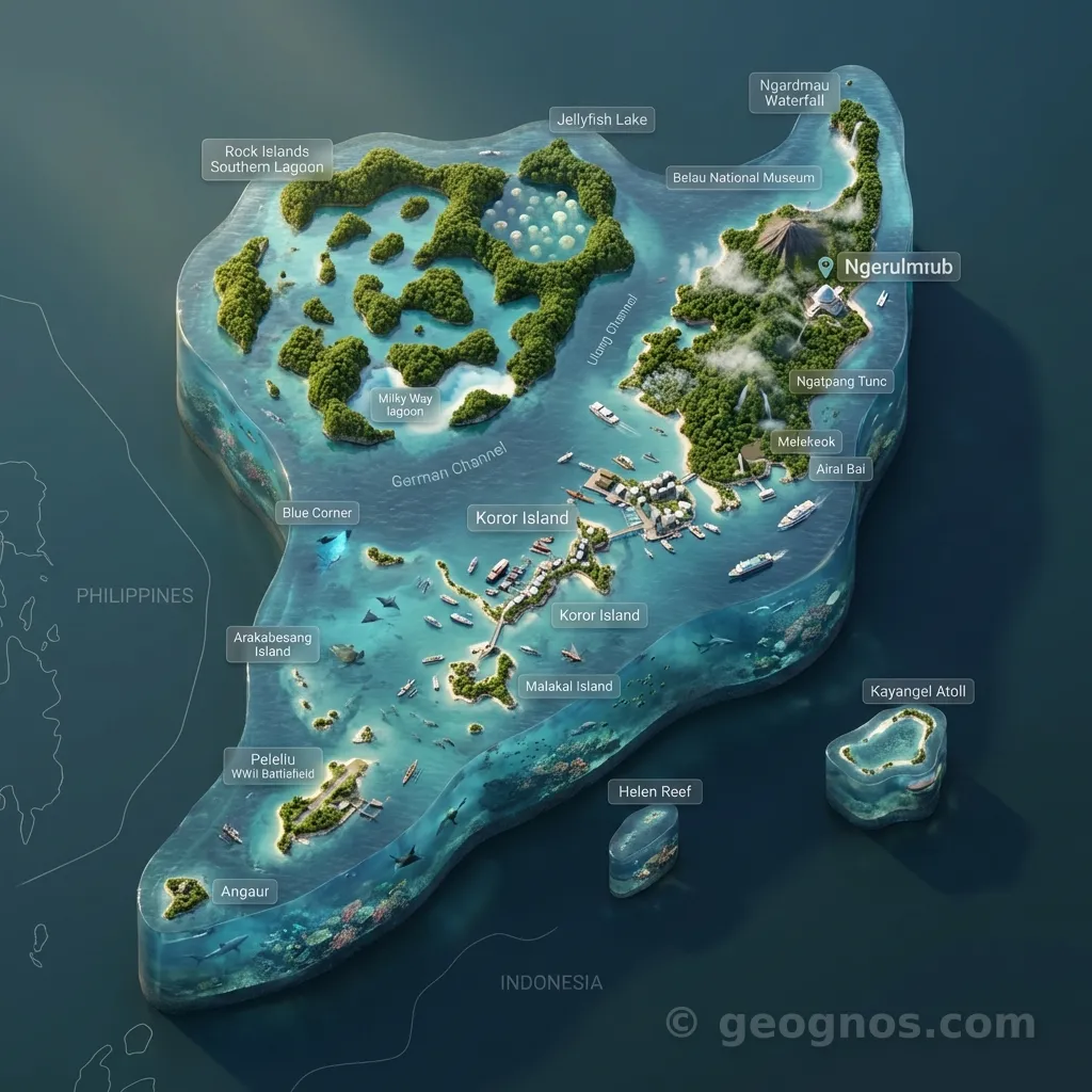 3D Diorama Map of Palau
