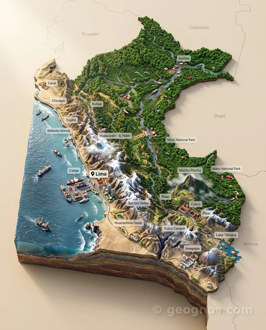 3D Diorama Map of Peru
