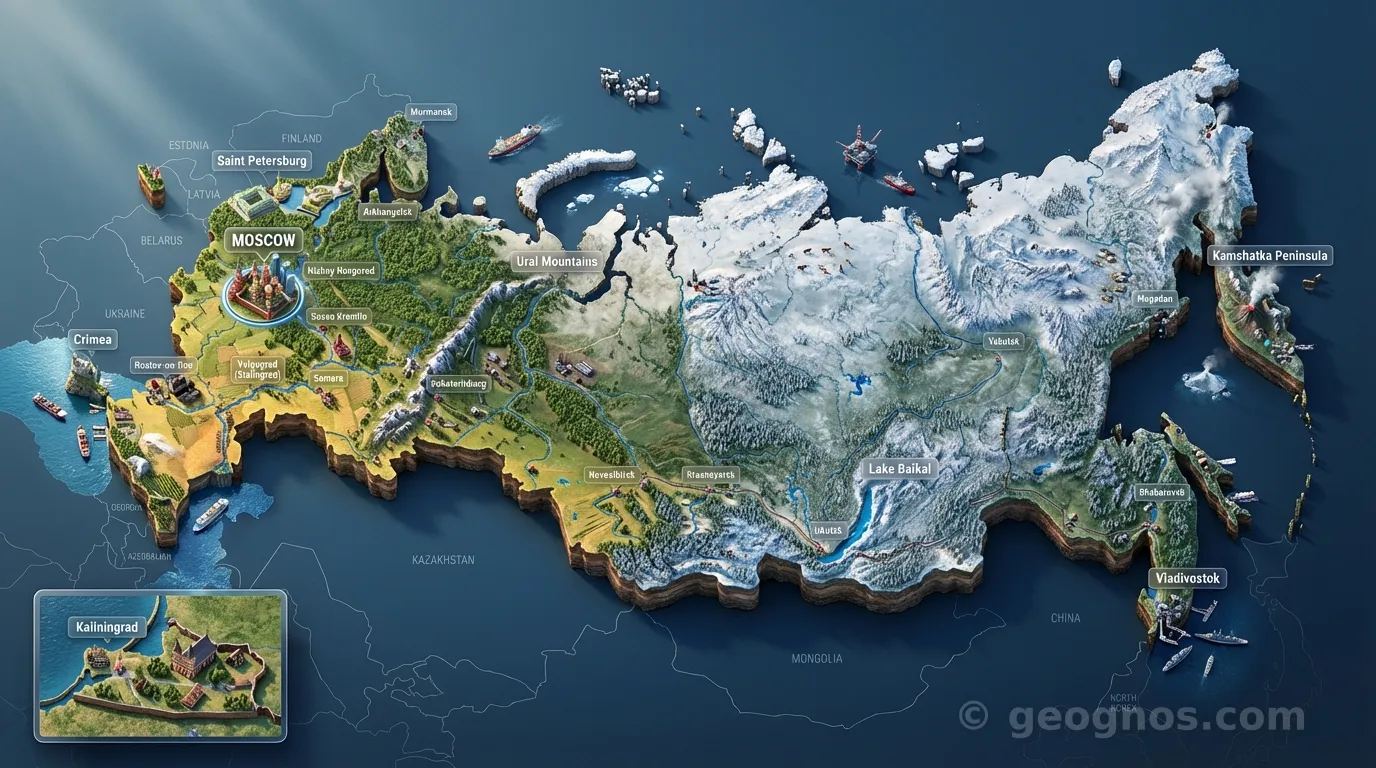 3D Diorama Map of Russia