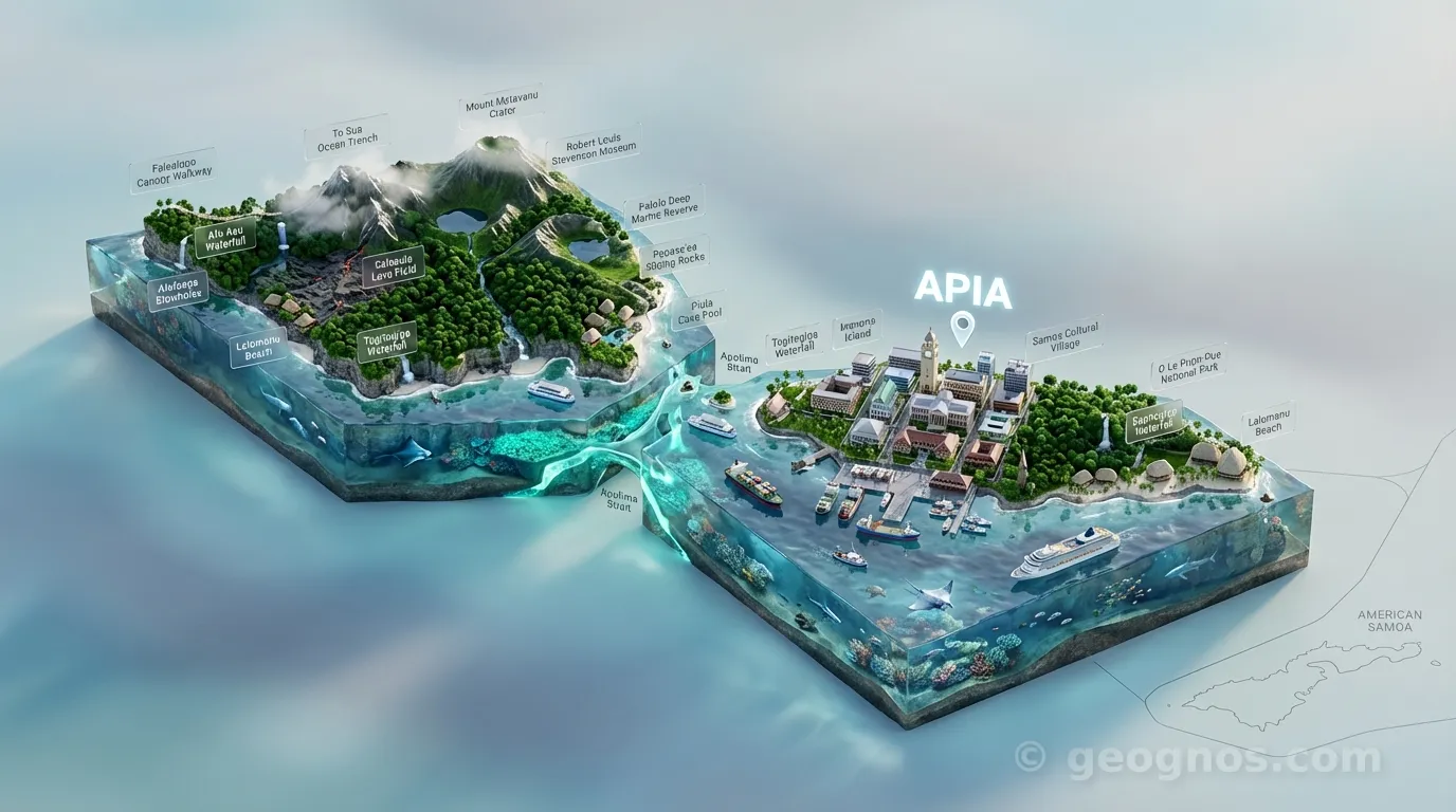 3D Diorama Map of Samoa