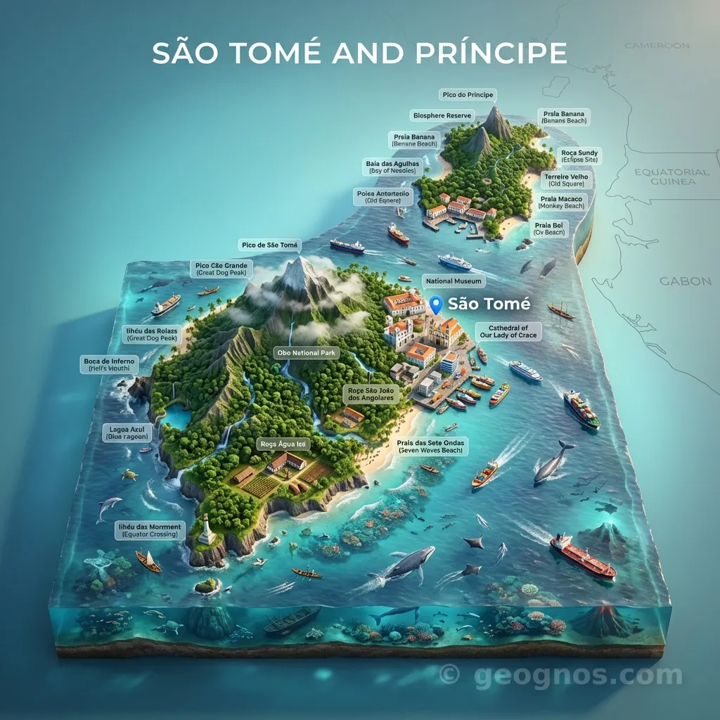 3D Diorama Map of Sao Tome and Principe