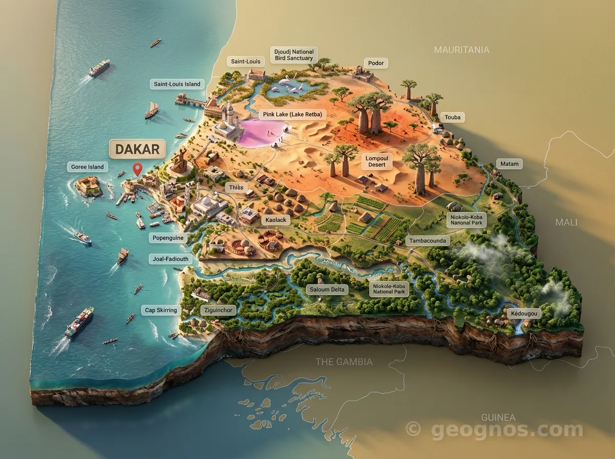 3D Diorama Map of Senegal