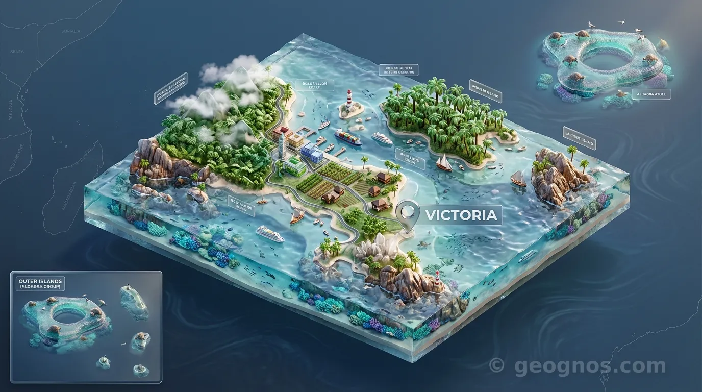 3D Diorama Map of Seychelles